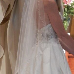 Ivory Veil with Beaded Details